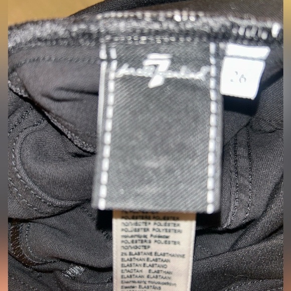 7 For All Mankind Black Maternity Straight Slim Illusion Luxe Gravity Jean - Picture 12 of 12